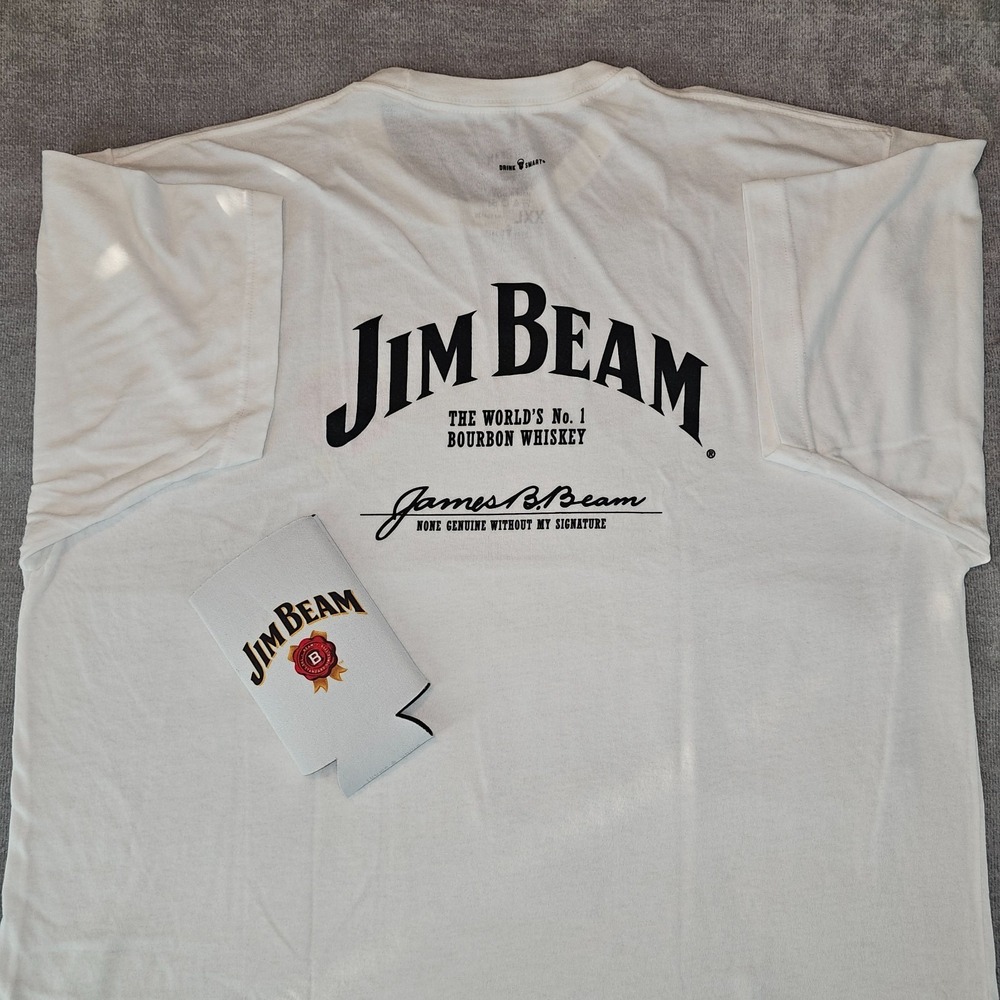 Jim Beam White T-Shirt World's No.1 graphic tee 2 pc NWOT